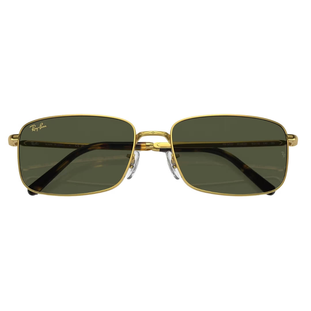 Ray-Ban RB3717 919631 Sunglasses - Gold Frame, Green Lens Folded view