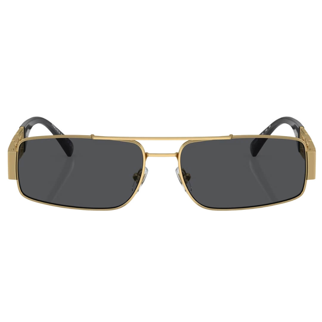 Versace VE2257 100287 - Gold Frame with Dark Grey Lens Front View