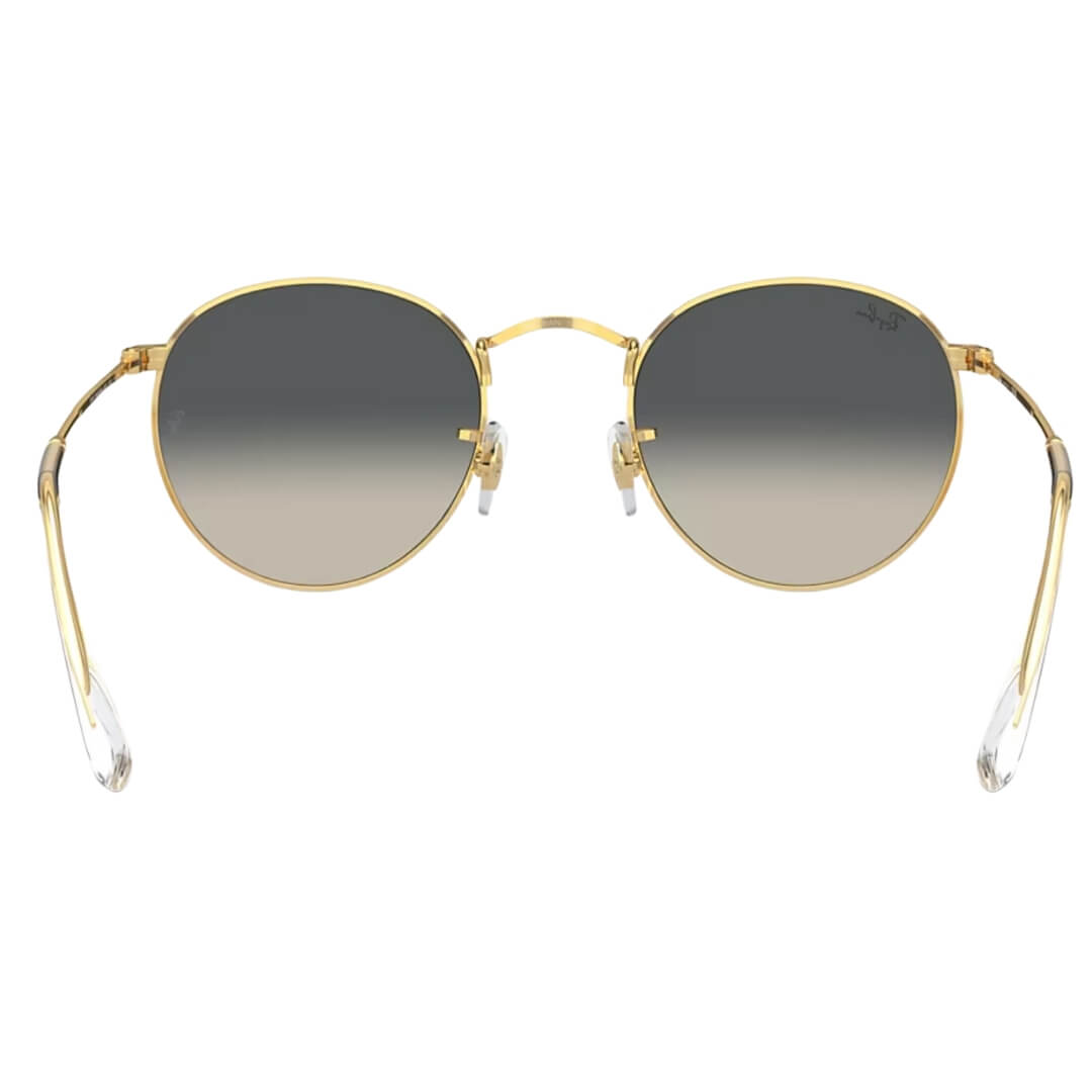 Ray-Ban Round Metal RB3447 001/71 Sunglasses - Gold Frame, Grey Lens Back View