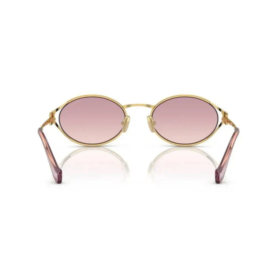 Back View: Miu Miu MU 52YS 5AK06S Sunglasses – Gradient Brown Lenses, Lightweight Construction, Italian Craftsmanship