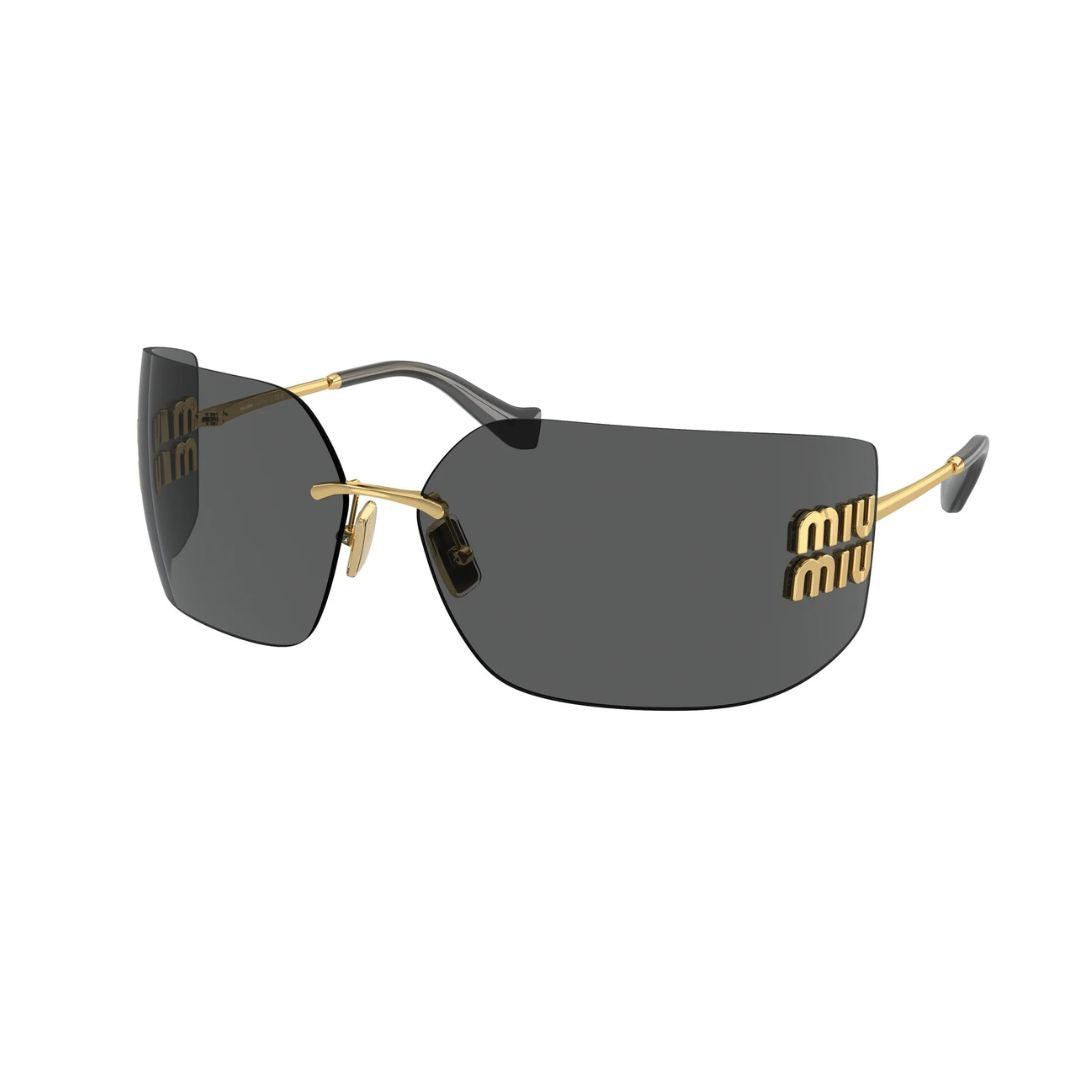 Angled View: Miu Miu MU 54YS 5AK5S0 Designer Sunglasses – Iconic, Modern, Trendy Luxury Accessory
