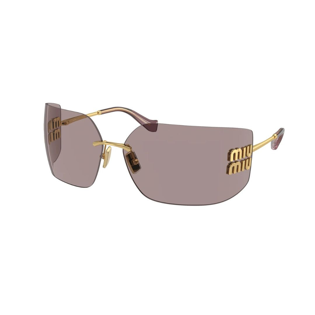 Angled View: Miu Miu MU 54YS 5AK06I Designer Sunglasses – Iconic, Modern, Trendy Luxury Accessory