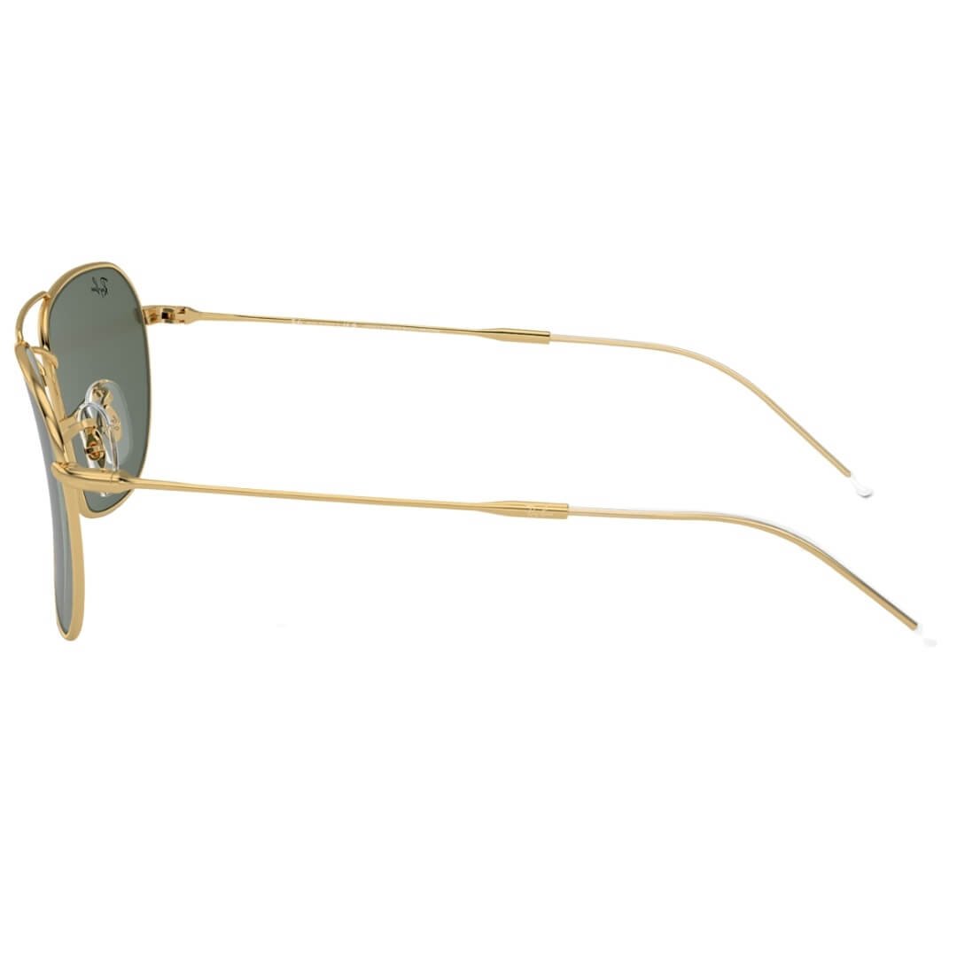 Ray-Ban Caravan Reverse RBR0102S 001/VR - Gold Frame with Green Lens Side frame view
