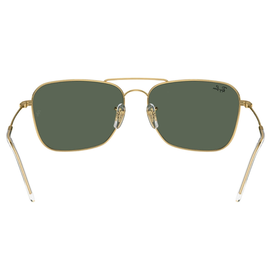 Ray-Ban Caravan Reverse RBR0102S 001/VR - Gold Frame with Green Lens back view