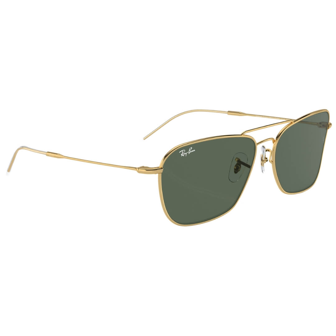Ray-Ban Caravan Reverse RBR0102S 001/VR - Gold Frame with Green Lens Front left View