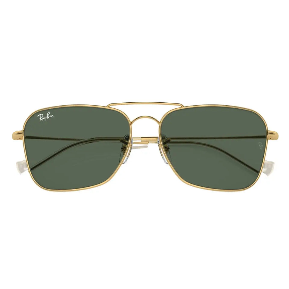Ray-Ban Caravan Reverse RBR0102S 001/VR - Gold Frame with Green Lens Folded View