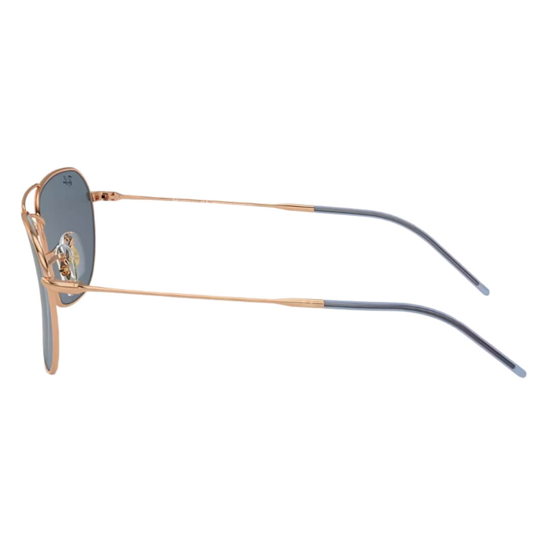 Ray-Ban Caravan Reverse RBR0102S 92023A - Rose Gold Frame with Blue Lens Side View