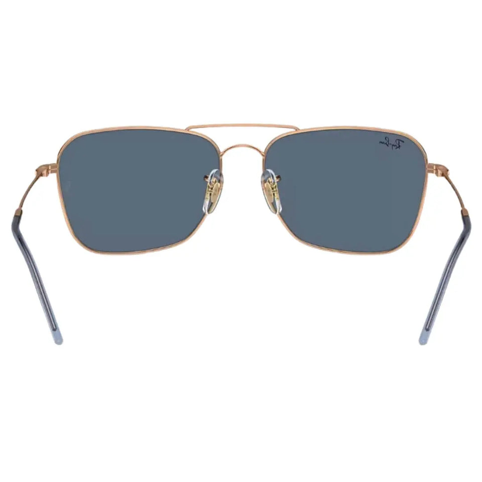 Ray-Ban Caravan Reverse RBR0102S 92023A - Rose Gold Frame with Blue Lens Back View