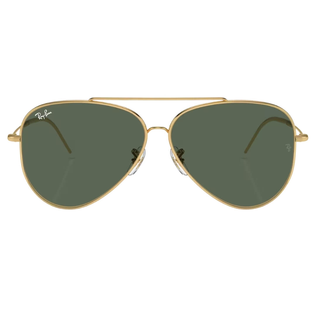Ray-Ban Aviator Reverse RBR0101S 001/VR - Gold Frame with Green Lens Front View