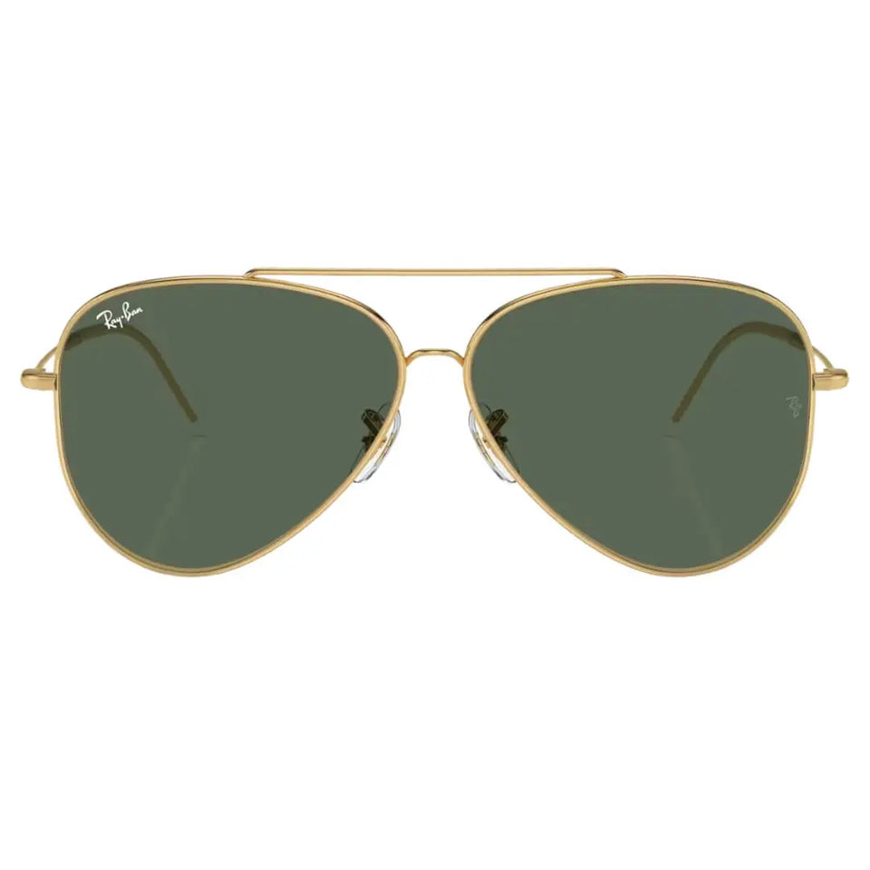 Ray-Ban Aviator Reverse RBR0101S 001/VR - Gold Frame with Green Lens Front View