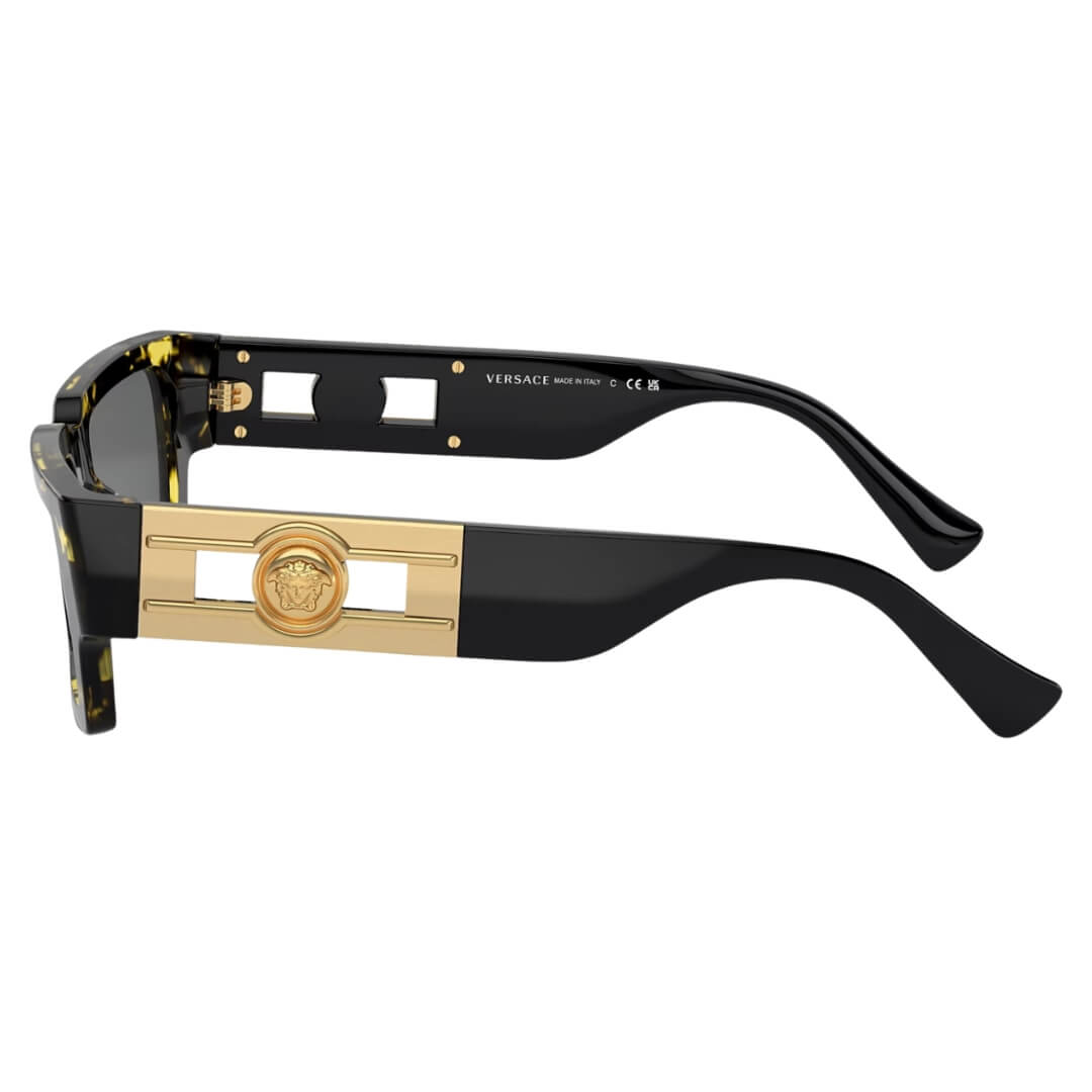 Versace VE4459 542887 - Havana Frame with Dark Grey Lens Side Frame View