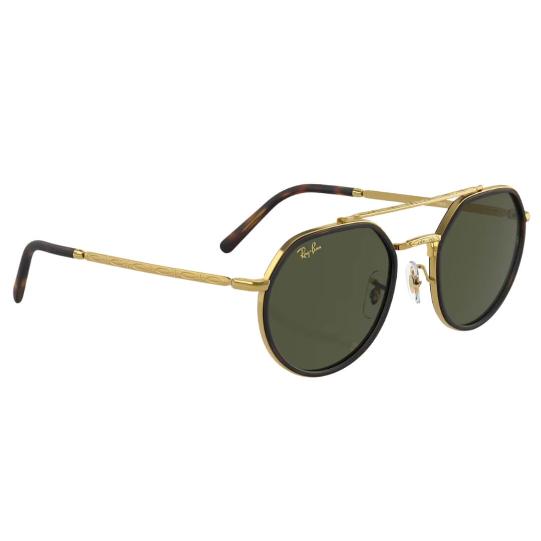 Ray-Ban RB3765 919631 Sunglasses - Legend Gold Frame with Green Lens Front Side Right View