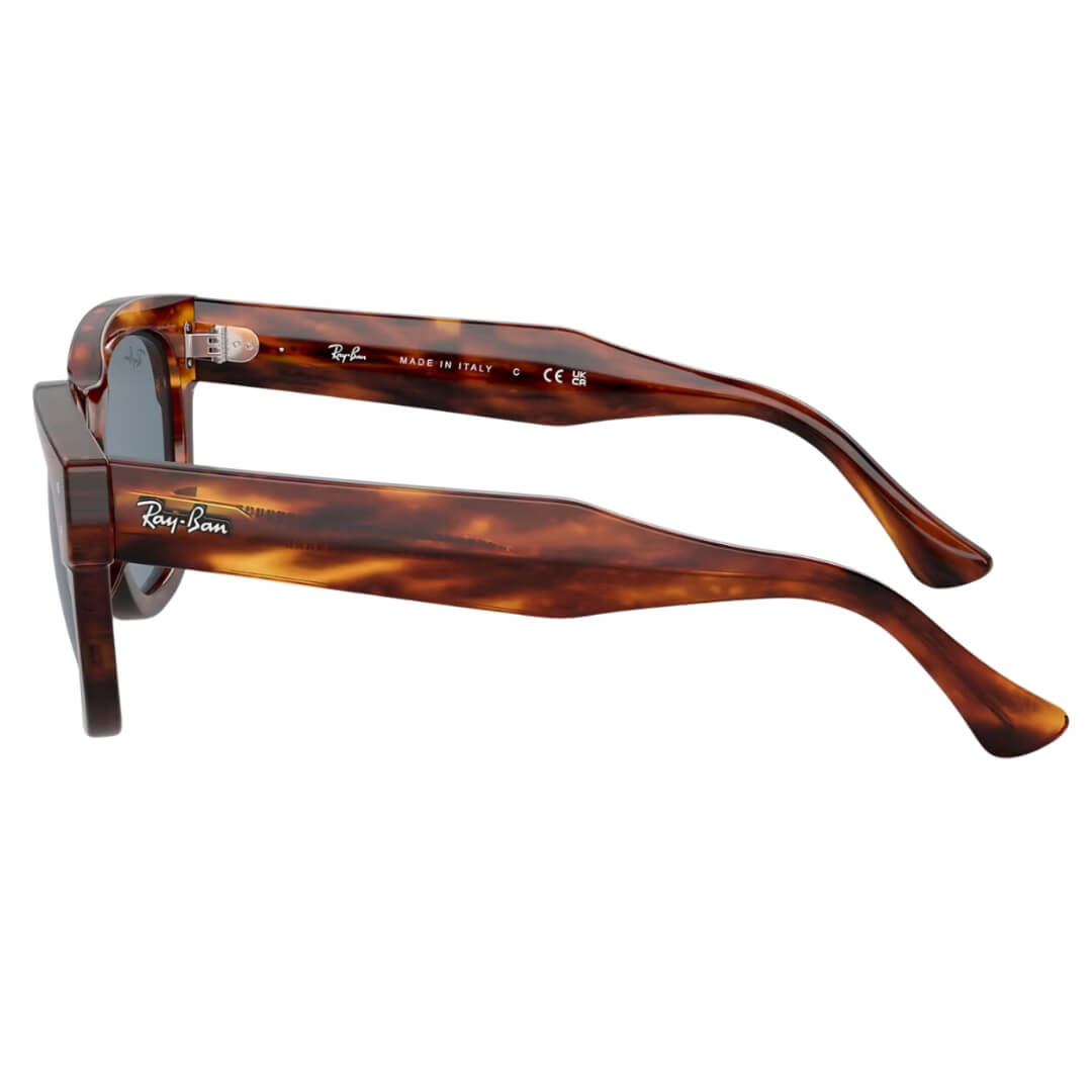Ray-Ban Mega Hawkeye RB0298S 954/62 Sunglasses - Striped Havana Frame, Blue Lens Side View