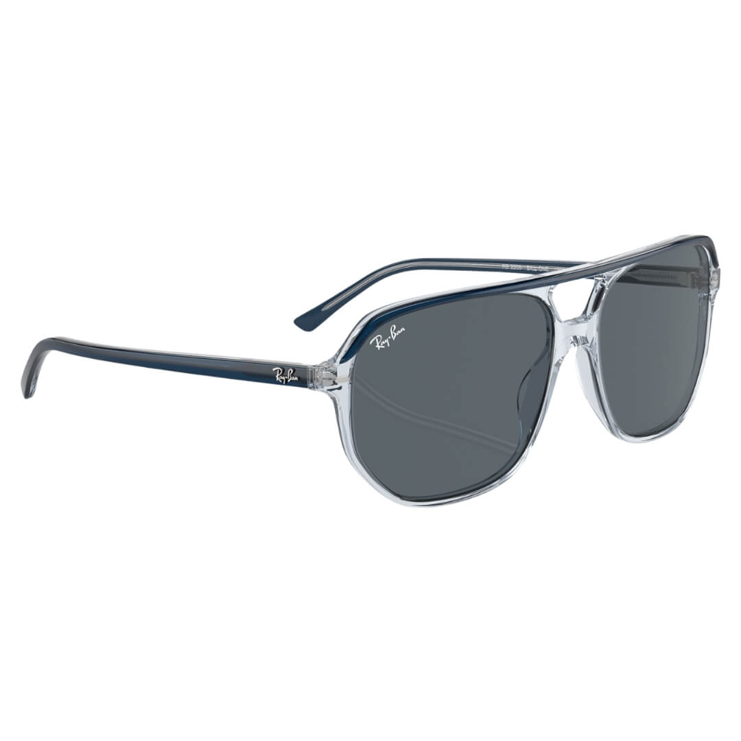 Ray-Ban Bill One RB2205 1397R5 Sunglasses - Blue on Transparent Blue Frame, Azure Lens Frint Side left View