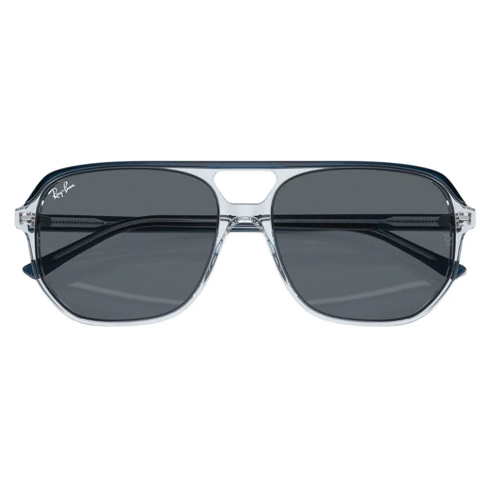 Ray-Ban Bill One RB2205 1397R5 Sunglasses - Blue on Transparent Blue Frame, Azure Lens Folded View