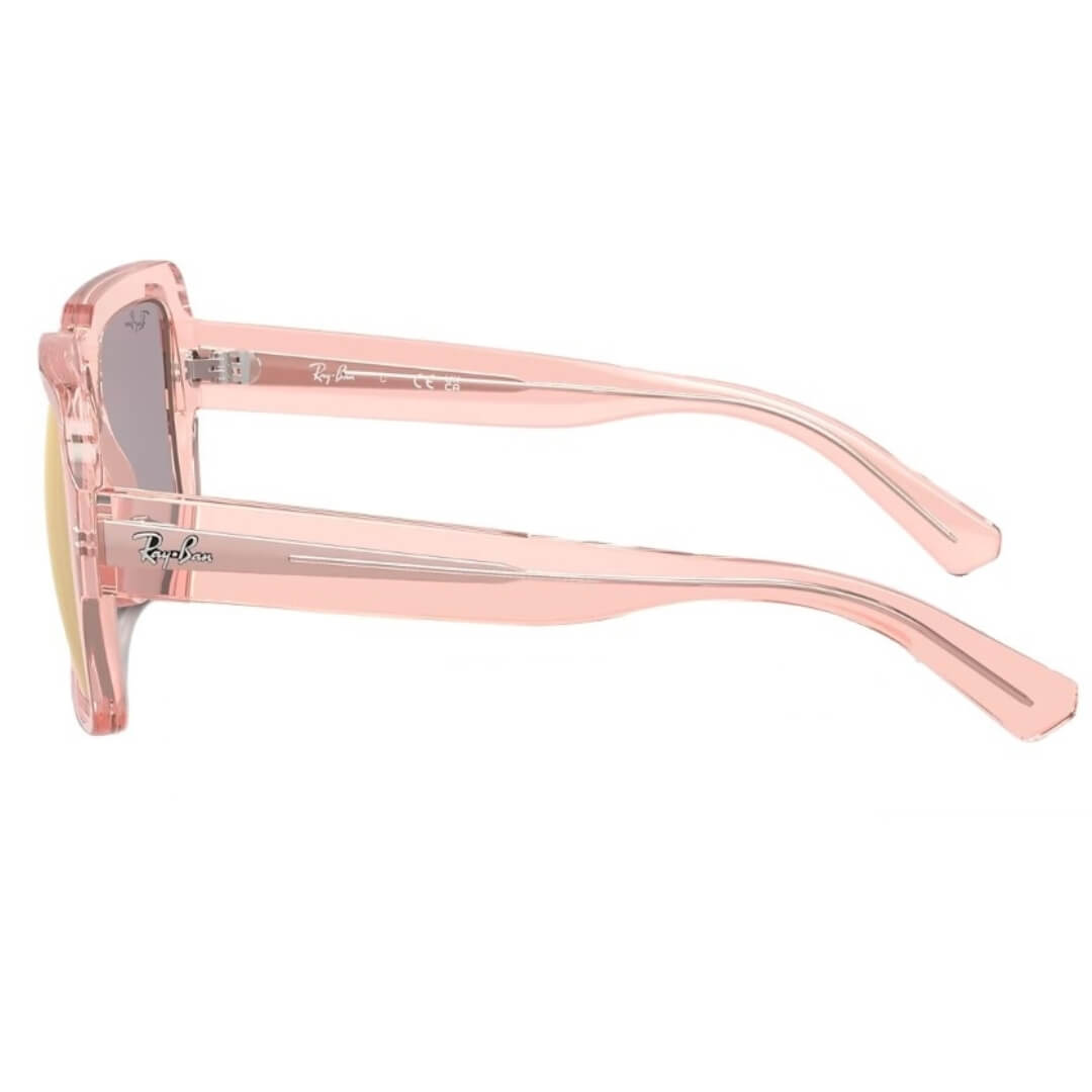 Ray-Ban Magellan RB4408 67286X - Transparent Pink Frame, Light Violet/Rose Gold Lens Side View