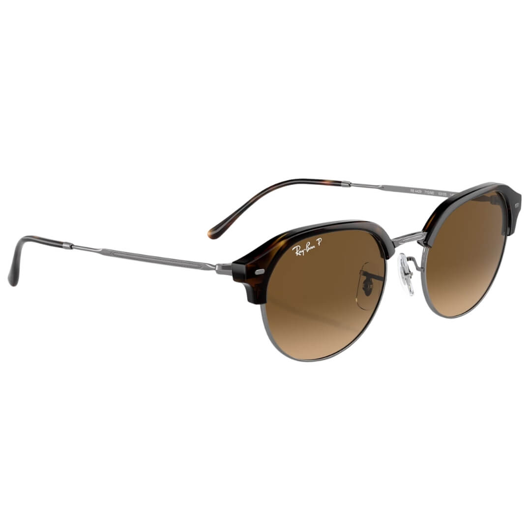 Ray-Ban RB4429 710/M2 - Havana on Gunmetal Frame with Polarized Brown Lens Front Left View