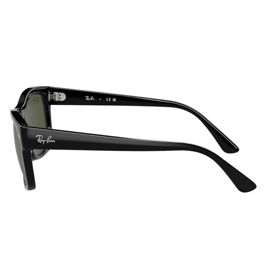 Ray-Ban RB4428 601/31 - Black Frame with Green Lens Side view