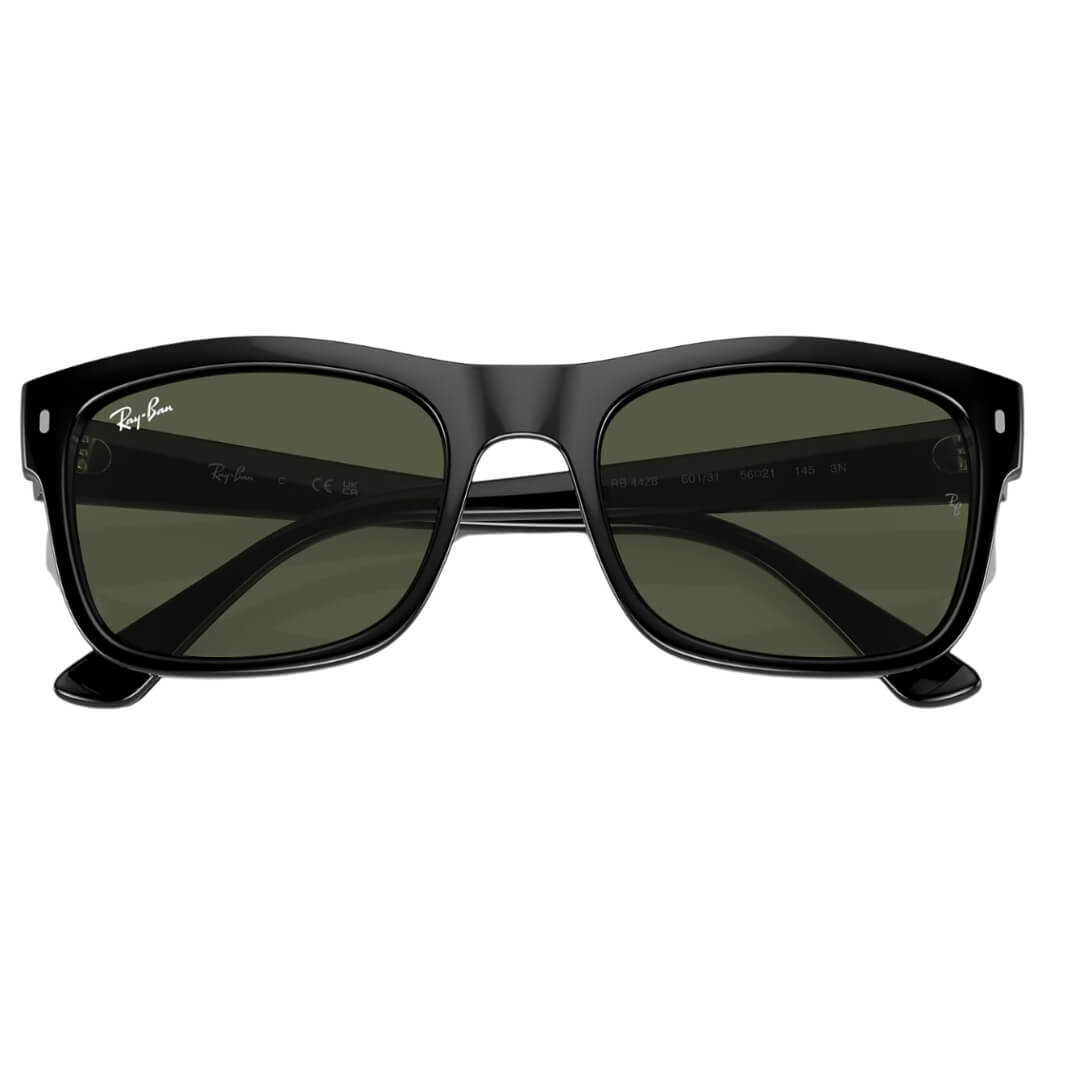 Ray-Ban RB4428 601/31 - Black Frame with Green Lens Folded View