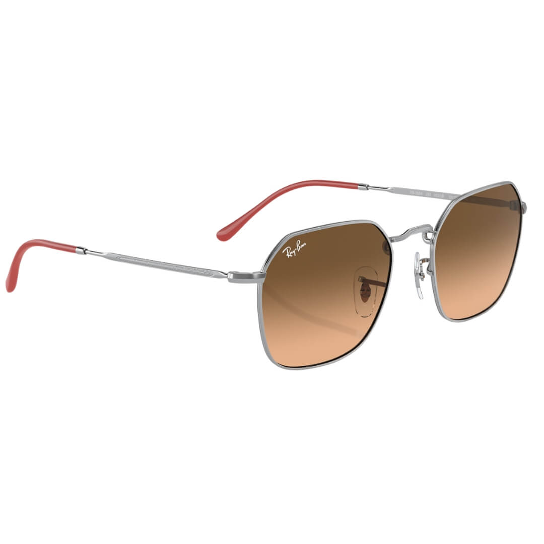 Ray-Ban Jim RB3694 003/3B Sunglasses - Silver Frame, Pink/Black Gradient Lens Fron Side Left View