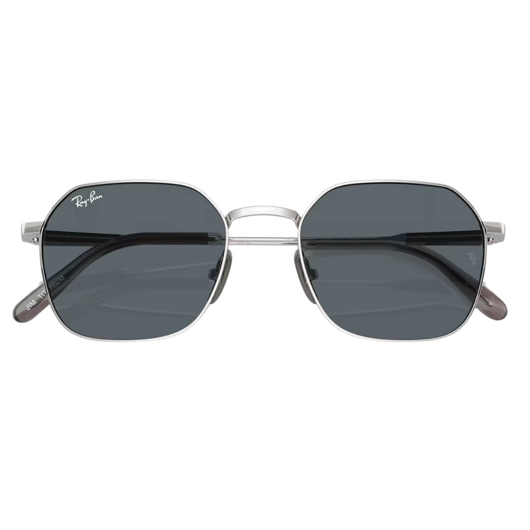 Ray-Ban Jim Titanium RB8094 9209R5 - Silver Frame with Blue Lens