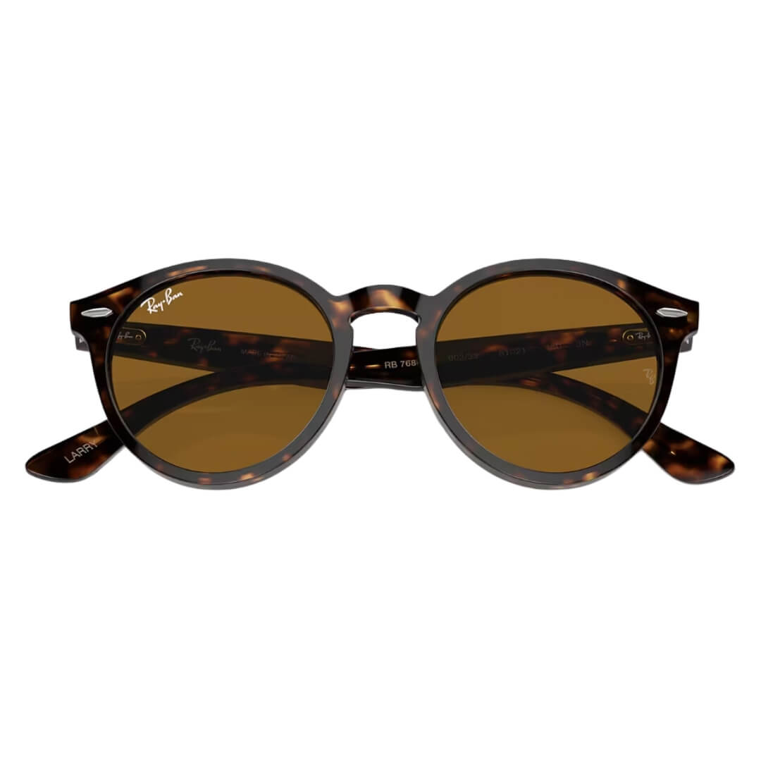 Ray-Ban Larry RB7680S 902/33 - Havana Frame with Brown Lens Folded View