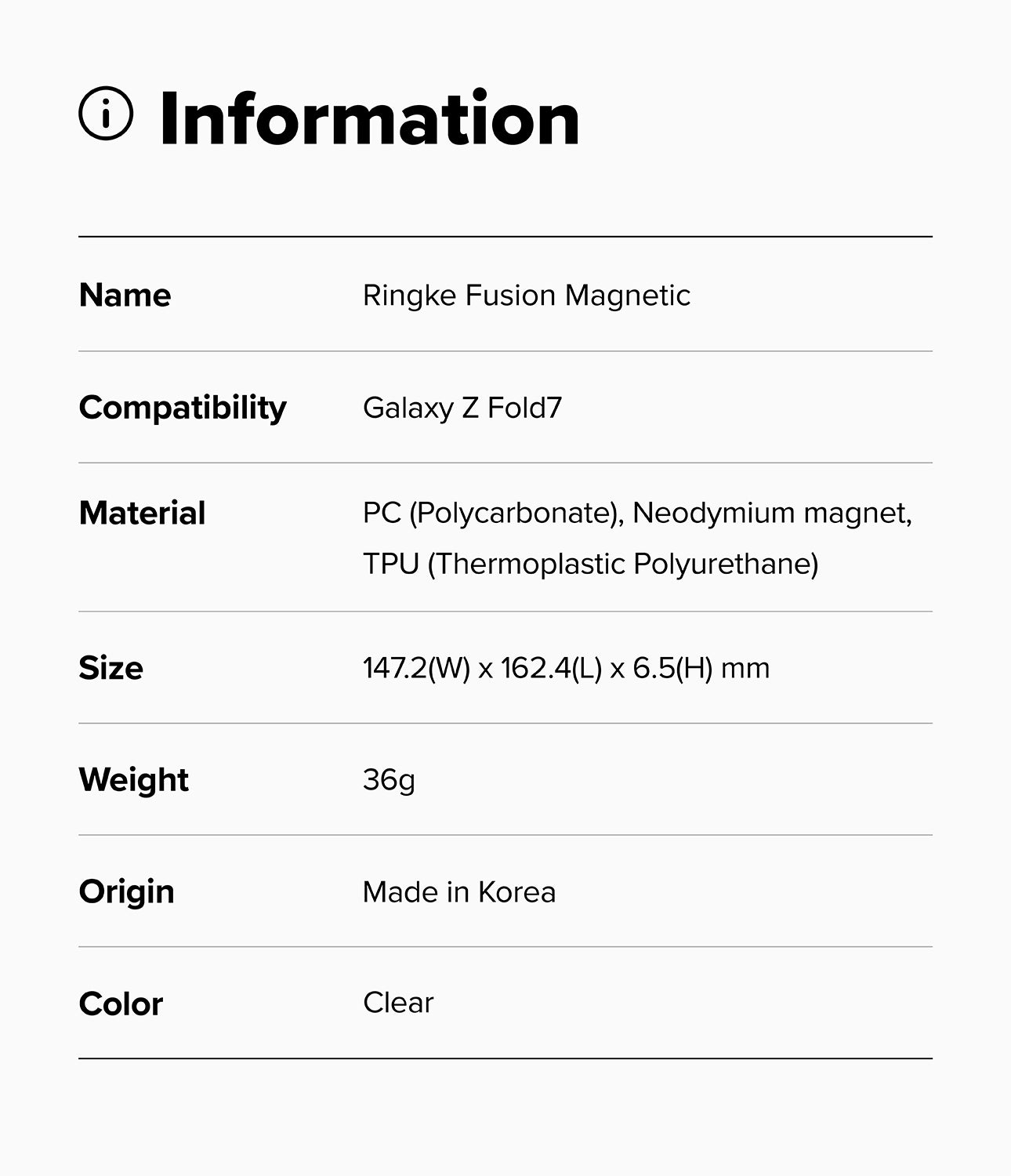 Galaxy Z Fold 7 Case Fusion Magnetic Clear by Ringke