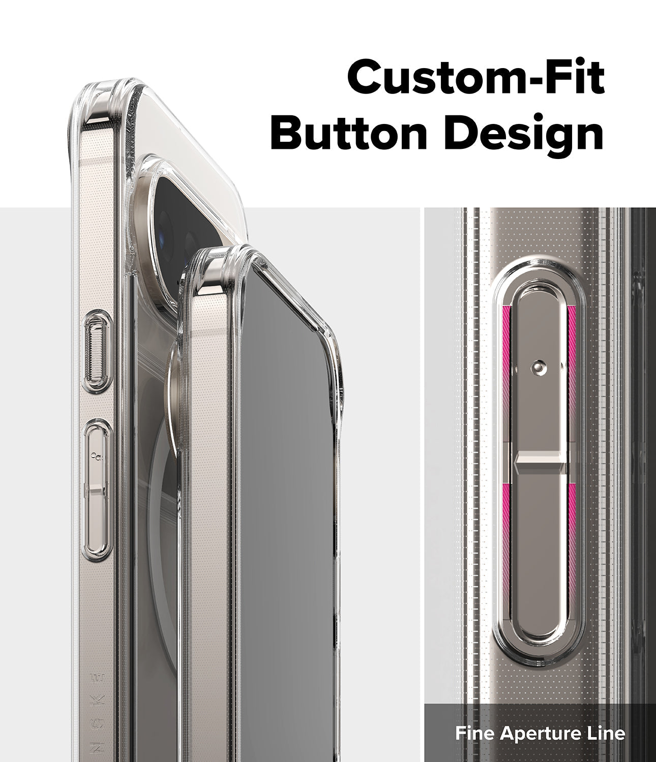 
Side view of the Google Pixel 10 in the Ringke Fusion Clear case, showcasing its slim profile and built-in strap holes.