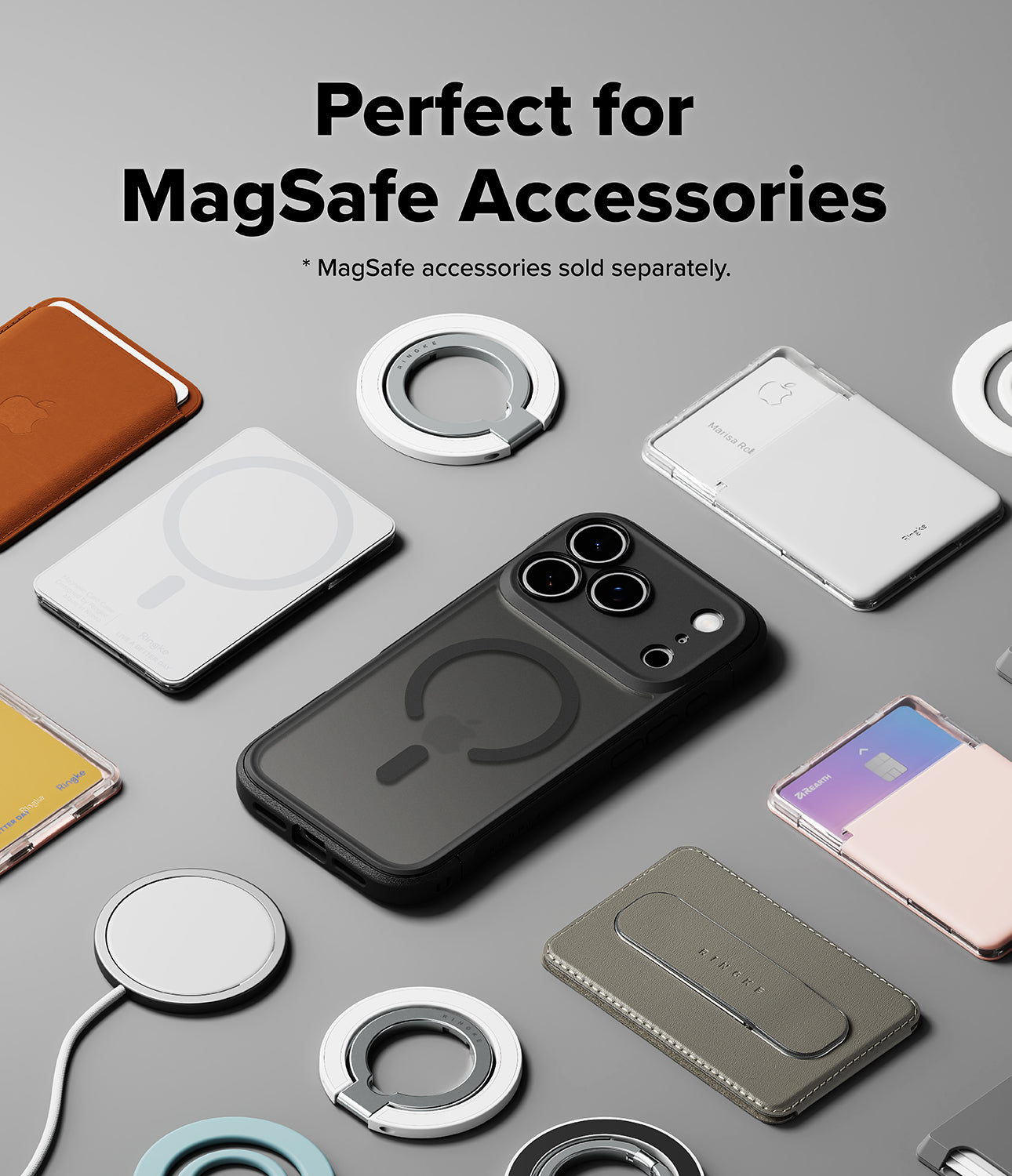 Back view of the Ringke Fusion Bold case for iPhone 17 Pro Max showing the magnetic ring and camera cutout.