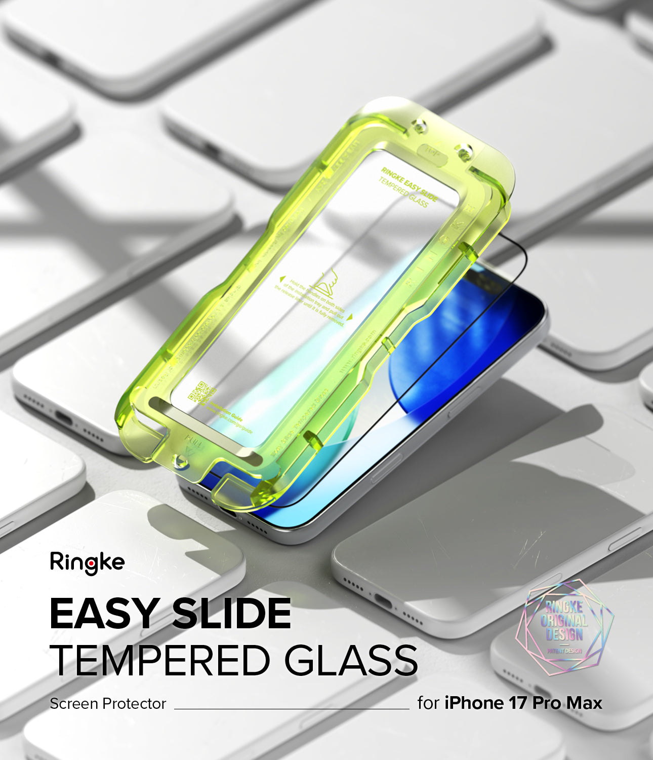 
Custom-fit easy installation tool included with the Ringke screen protector.