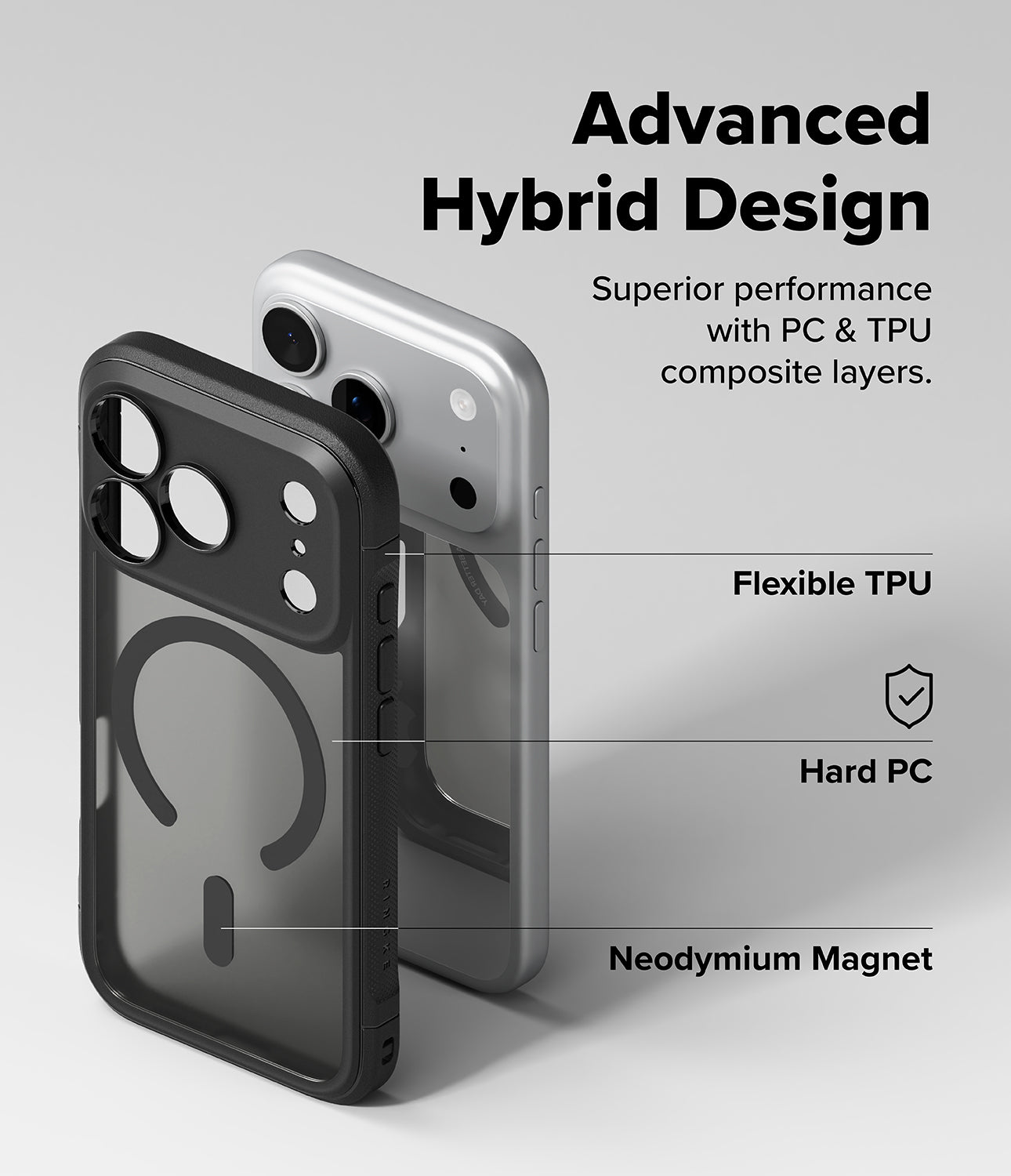 iPhone 17 Pro Case Fusion Bold Magnetic Matte Black by Ringke