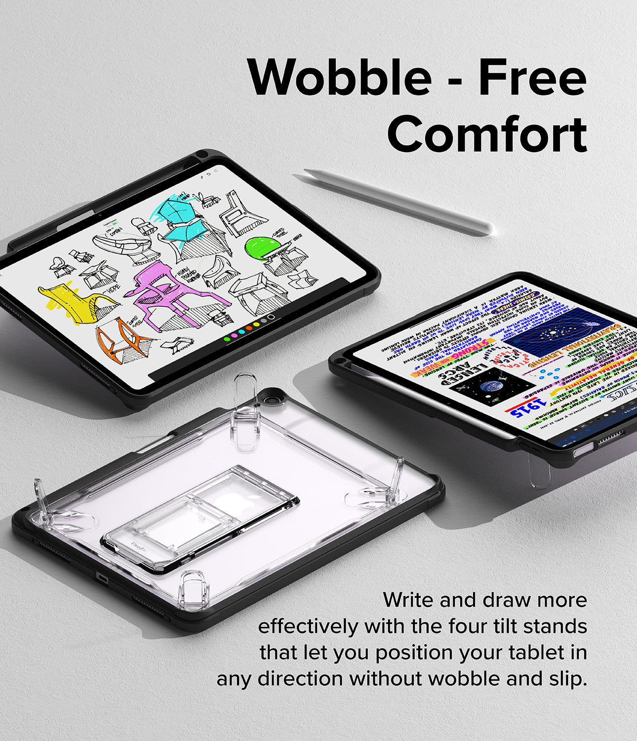 iPad Air 11" (M3/M2/4th/5th) Fusion Sketch Stand Black Case by Ringke