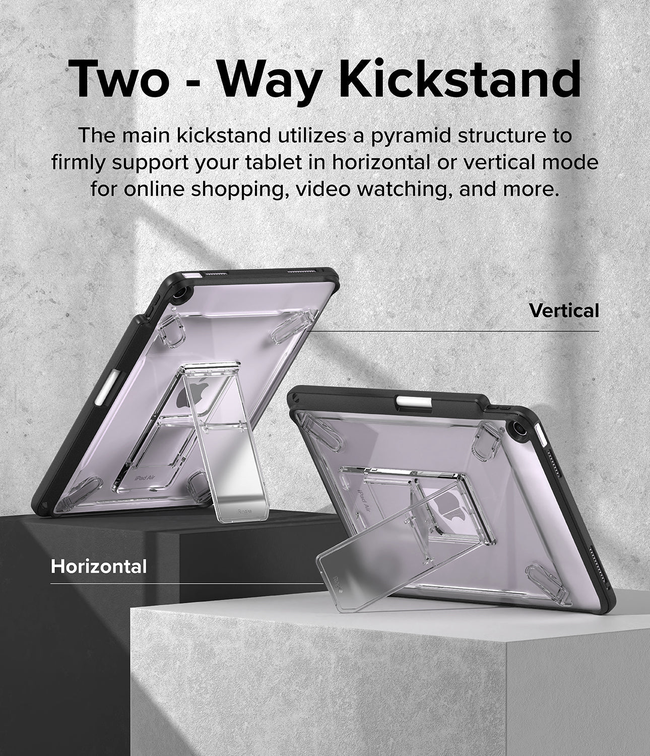 iPad Air 11" (M3/M2/4th/5th) Fusion Sketch Stand Black Case by Ringke
