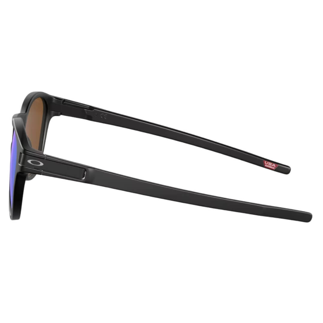 Oakley Latch OO9265 926555 Sunglasses - Matte Black Frame, Prizm Violet Lens Side View