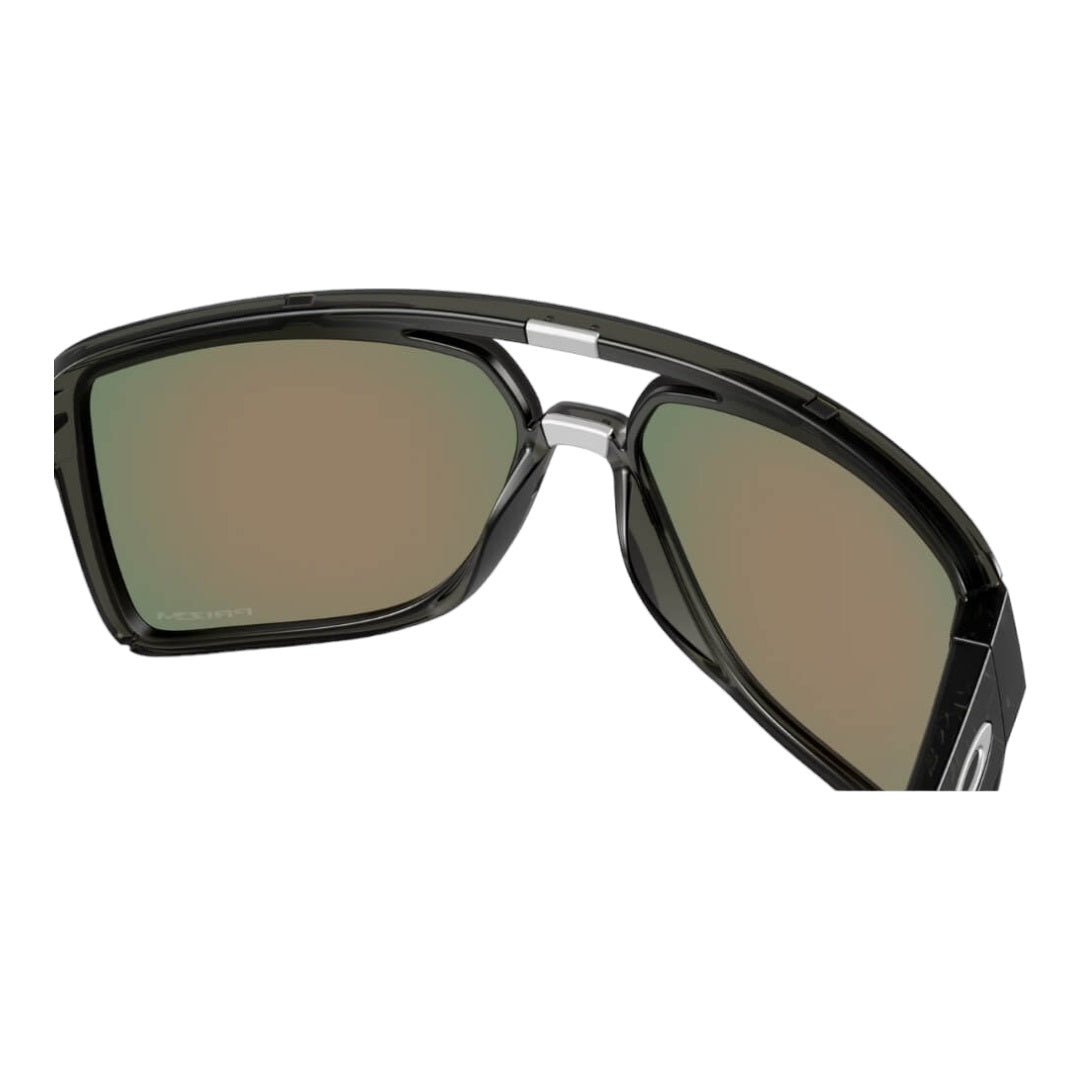 Oakley OO9147 Castel 914705 Sunglasses - Matte Grey Smoke Frame, Prizm Ruby Lens Back View