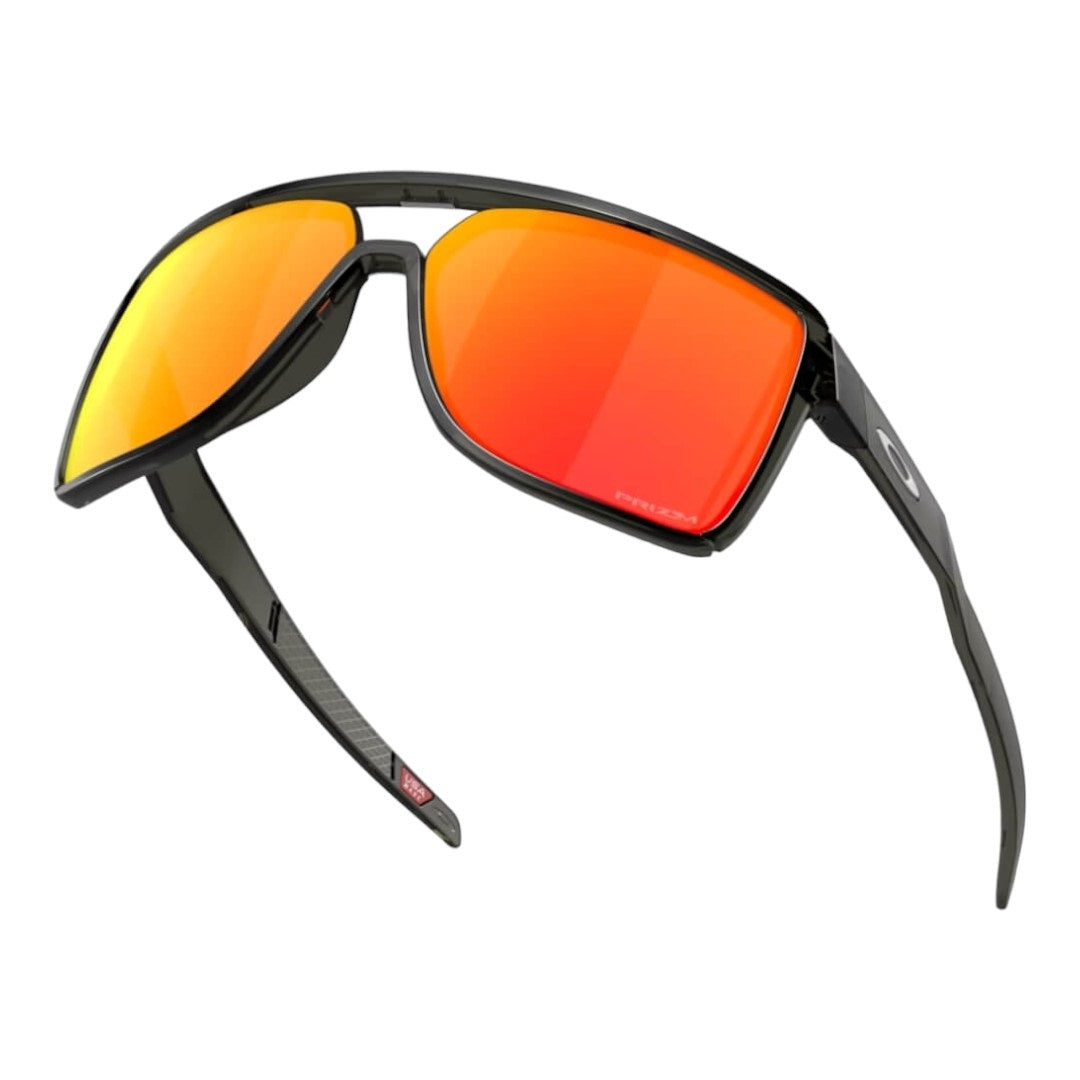Oakley OO9147 Castel 914705 Sunglasses - Matte Grey Smoke Frame, Prizm Ruby Lens Standing View