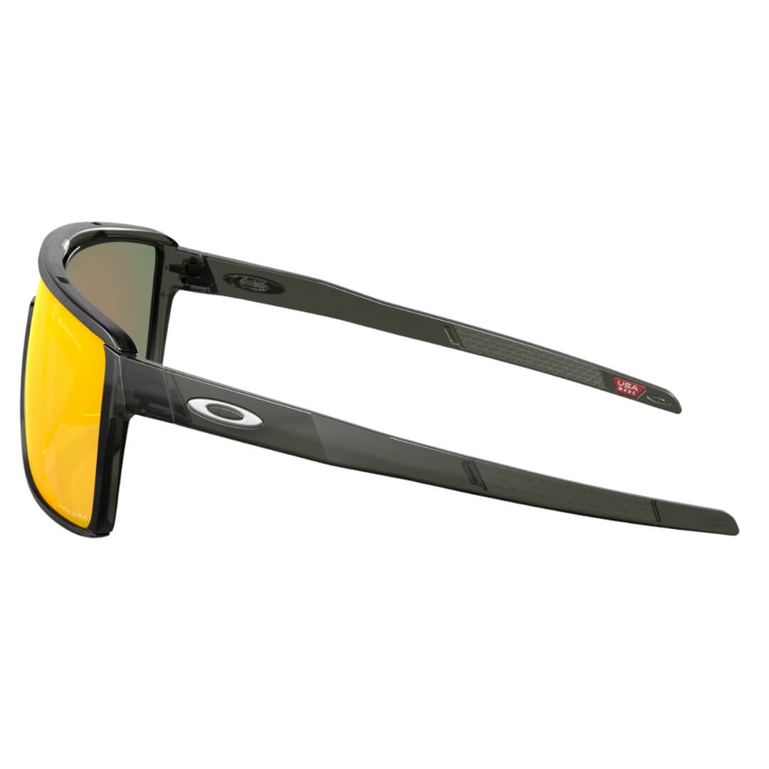 Oakley OO9147 Castel 914705 Sunglasses - Matte Grey Smoke Frame, Prizm Ruby Lens Side Arms View