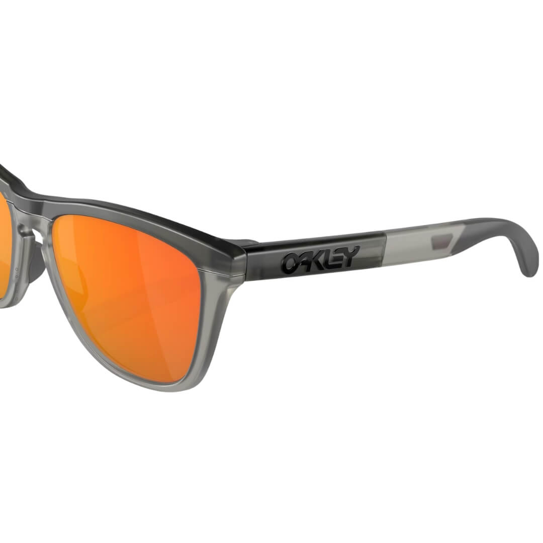 Oakley Frogskins Range OO9284 928401 Sunglasses - Matte Grey Smoke, Prizm Ruby Lens Closeup Frame View