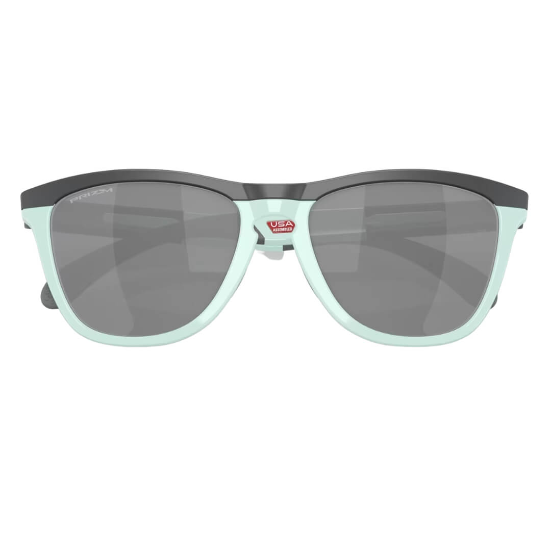 Oakley Frogskins Range OO9284 928403 Sunglasses - Matte Carbon/Blue Milkshake, Prizm Black Lens Folded View