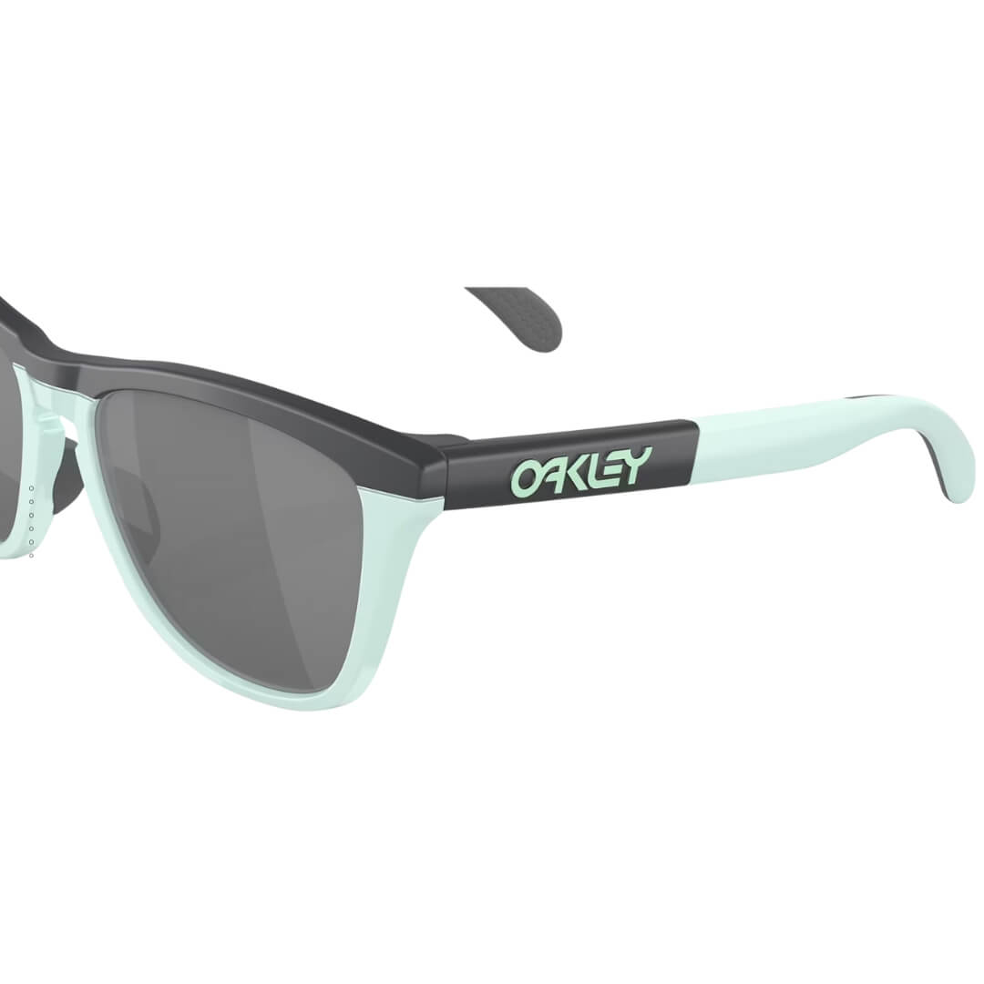 Oakley Frogskins Range OO9284 928403 Sunglasses - Matte Carbon/Blue Milkshake, Prizm Black Lens Close Up View