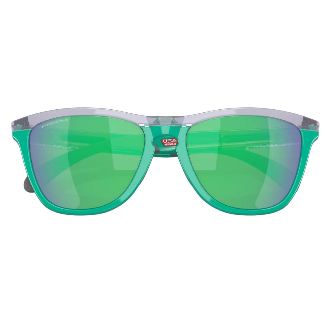 Oakley Frogskins Range OO9284 928406 Sunglasses - Lilac/Celeste Frame, Prizm Jade Lens Folded View