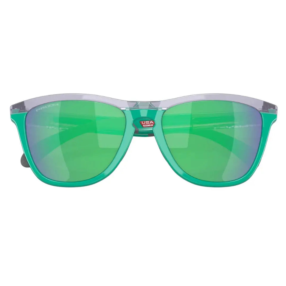 Oakley Frogskins Range OO9284 928406 Sunglasses - Lilac/Celeste Frame, Prizm Jade Lens Folded View