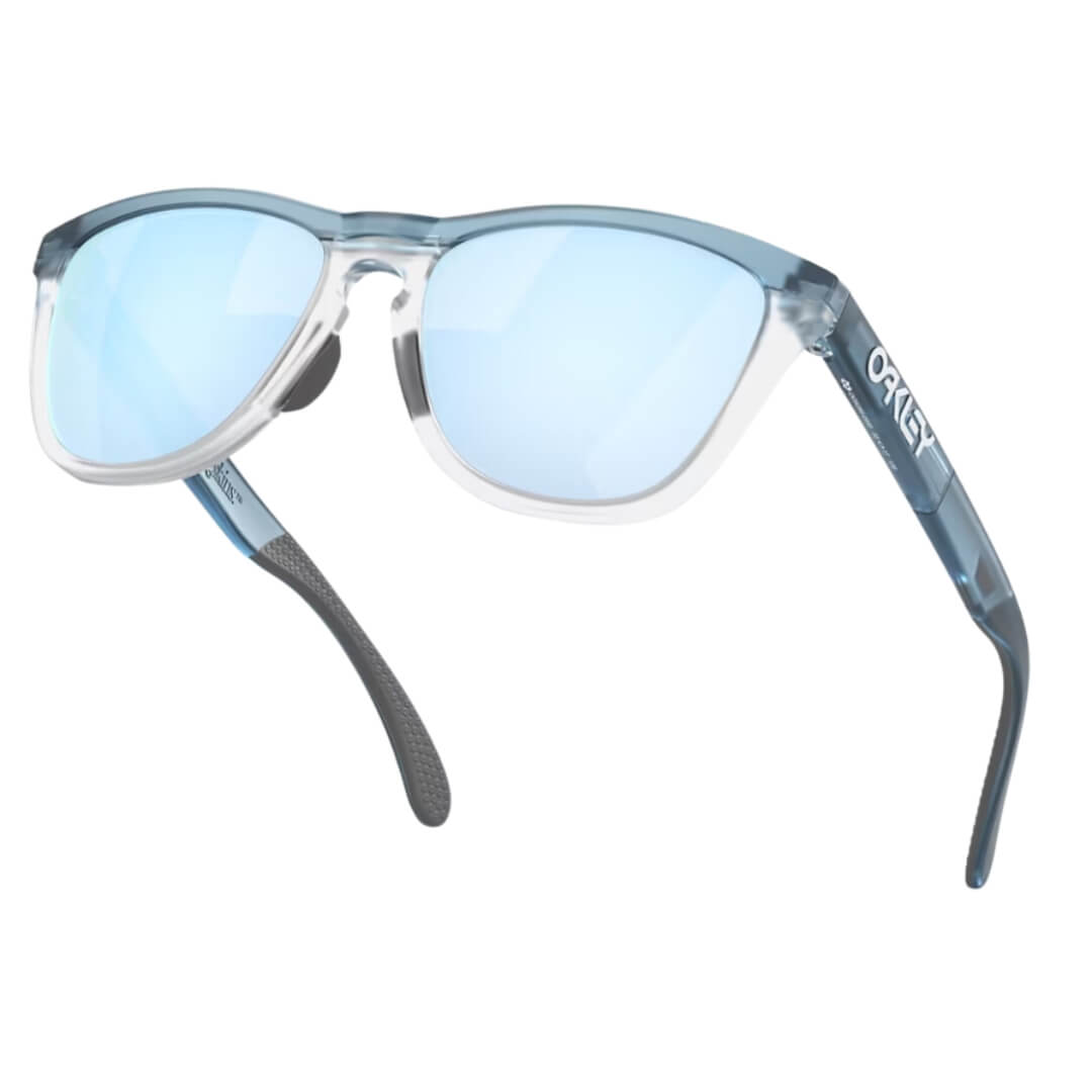 Oakley Frogskins Range OO9284 928409 Sunglasses - Transparent Stonewash, Prizm Deep Water Polarized Lens Standing View
