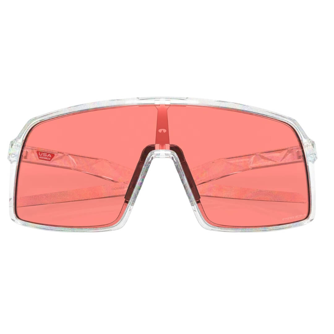 Oakley Sutro OO9406 9406A7 Sunglasses - Moon Dust Frame, Prizm Peach Lens Front Folded View
