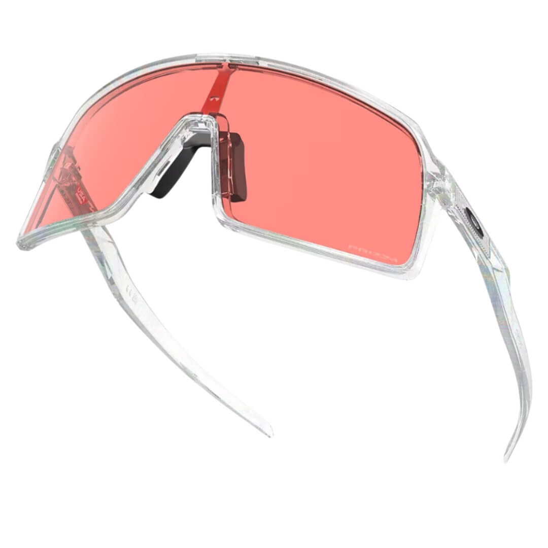 Oakley Sutro OO9406 9406A7 Sunglasses - Moon Dust Frame, Prizm Peach Lens Standing View