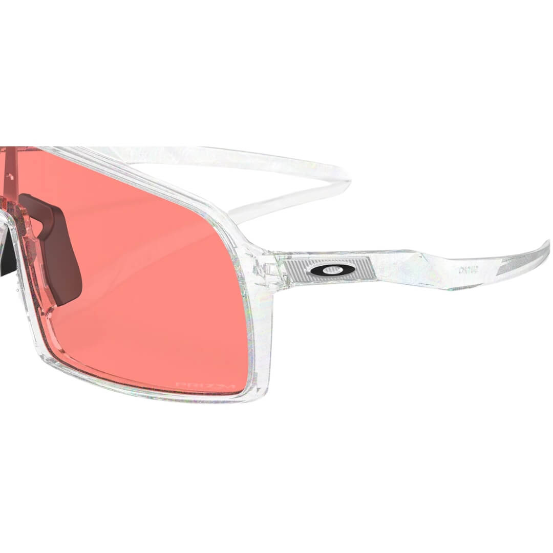Oakley Sutro OO9406 9406A7 Sunglasses - Moon Dust Frame, Prizm Peach Lens Side Close Up View