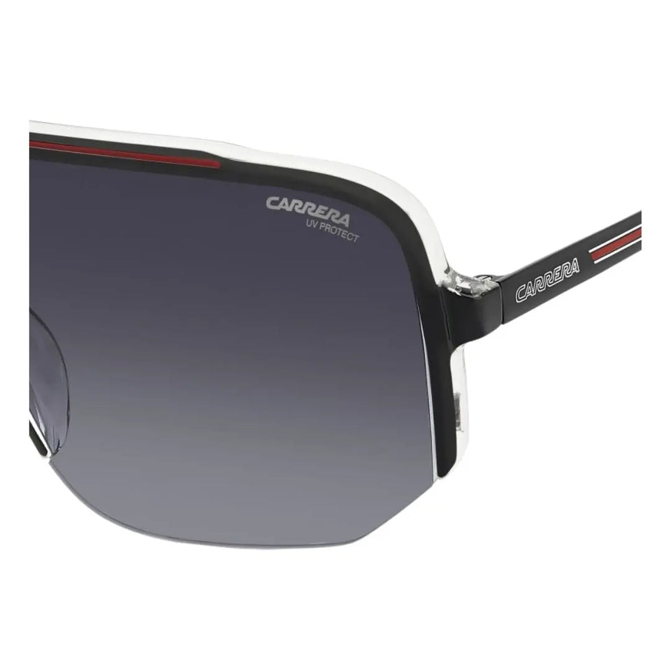 Carrera 1060/S unisex shield sunglasses with black frame and gradient lens on a white background