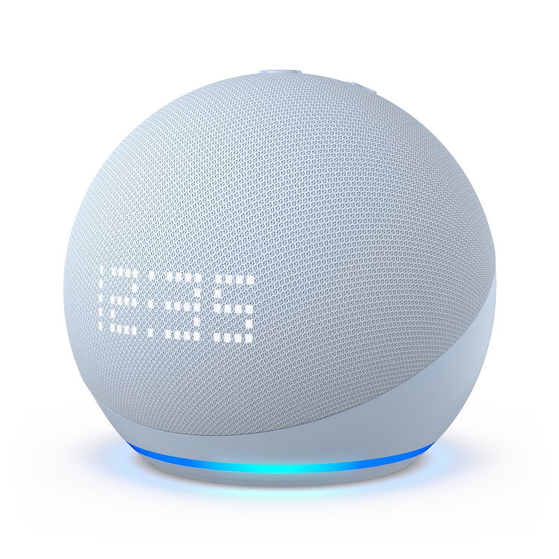 Amazon Echo Dot 5th Gen with Clock Cloud Blue