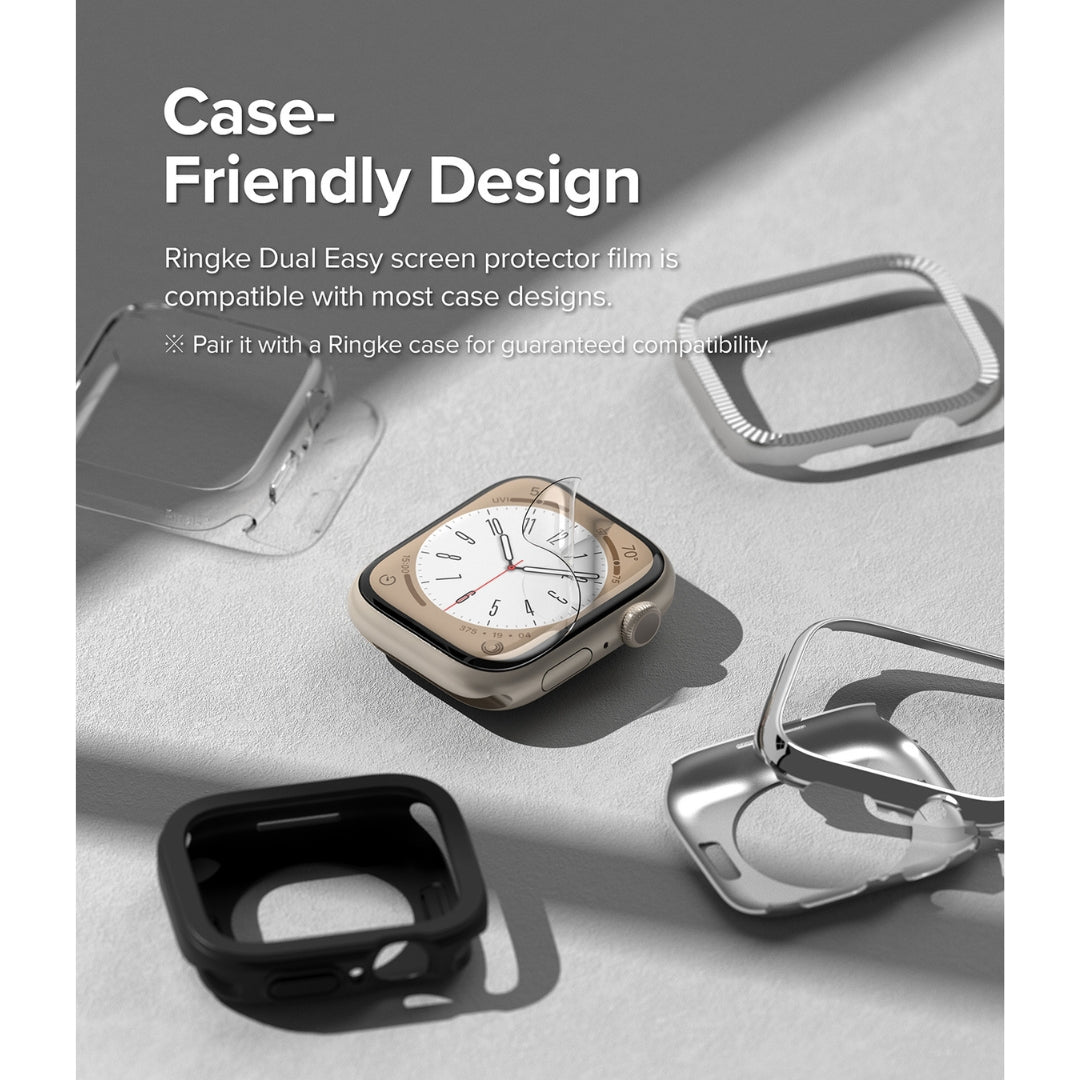 Case friendly screen protector for apple watchs