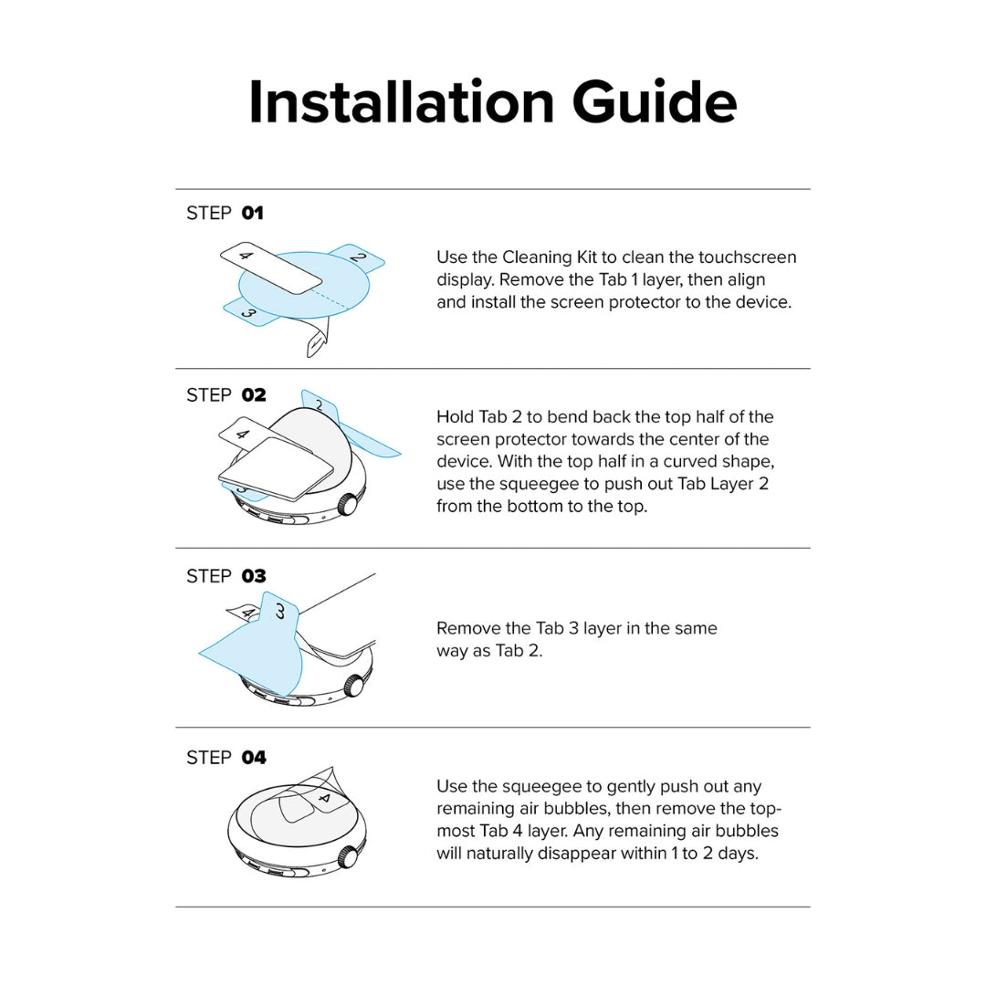 Each Ringke Dual Easy Film comes with an installation guide tailored specifically for Apple Watch.